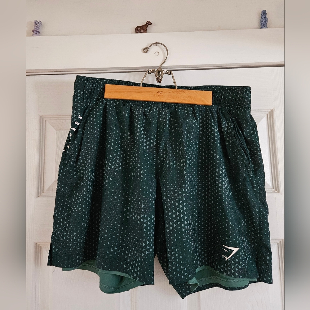GYMSHARK Dark Green Running/Training Shorts XXXL